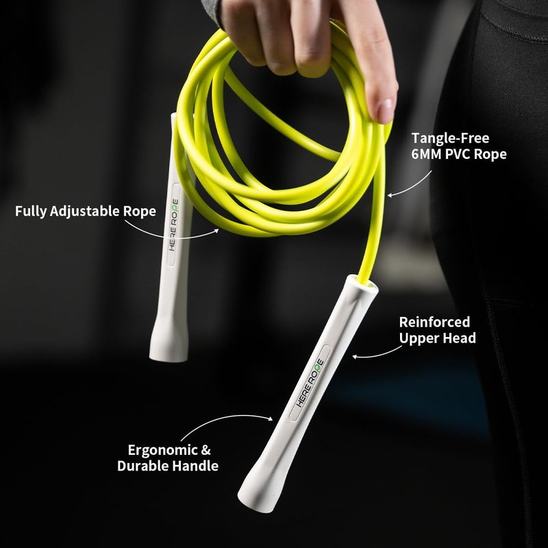 WILLGOO Hererope 6MM PVC Jump Rope for Men & Women Fitness, Speed, Tricks, Cardio Training, Boxing Jump Rope with Unbreakable Handles and Non-Kinking Skipping Rope, Adjustable Jumprope for Indoor Outdoor - Image 3